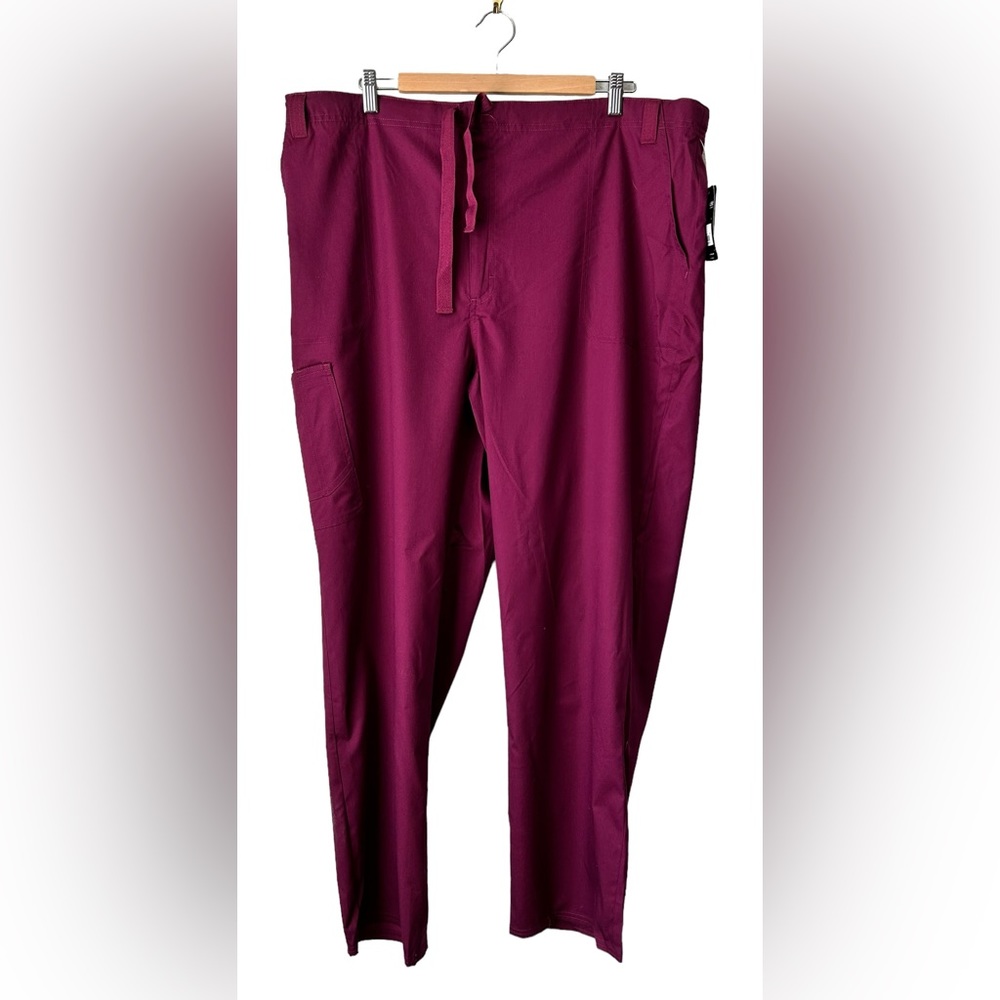 NWT Cherokee Scrubs Luxe Mens Fly Front Drawstring Maroon Pant Size XL 1022 WINV